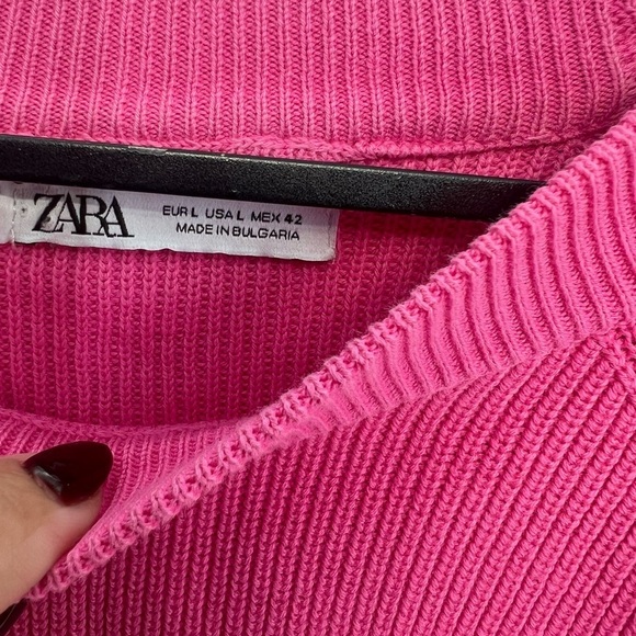 Zara Basic Knit Pink Long Sleeve Sweater - Picture 3 of 6